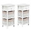 Costway 47506839 2 Pieces Bedroom Bedside End Table with Drawer Baskets-White
