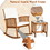 Costway 47893650 2 Pieces Acacia Wood Patio Rocking Chair Table Set
