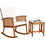 Costway 47893650 2 Pieces Acacia Wood Patio Rocking Chair Table Set