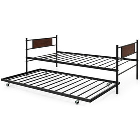 Costway 48231965 Twin Size 2-In-1 Daybed Frame with Pullout Trundle