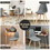 Costway 48623071 2 Pieces Modern Dining Chair Set with Wood Legs and Fabric Cushion Seat
