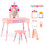 Costway 48673529 Kids Princess Vanity Table and Stool Set with Drawer and Mirror-Pink