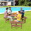 Costway 49318072 6-Person Patio Wood Picnic Table Beer Bench Set
