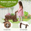 Costway 49358172 Decorative Wooden Wagon Cart with Handle Wheels and Drainage Hole-Rustic Brown