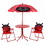 Costway 50741683 Kids Patio Folding Table and Chairs Set Beetle with Umbrella