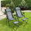 Costway 50746281 Set of 2 Patiojoy Patio Folding Dining Chair with Ottoman Set Recliner Adjustable-Gray