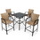 Costway 51248697 5 Pieces Outdoor Rattan Bistro Bar Stool Table Set with Cushions