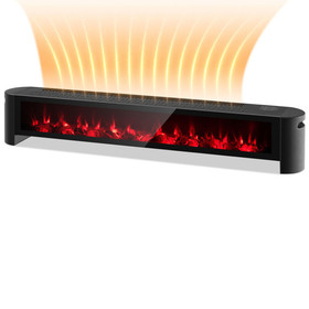 Costway 51948627 1400W Electric Baseboard Heater with Realistic Multicolor Flame-Black