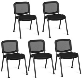 Costway 52184936 Set of 5 Stackable Conference Chairs with Mesh Back