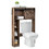 Costway 52398614 4-Tier Over The Toilet Storage Cabinet with Sliding Barn Door and Storage Shelves-Brown