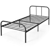 Costway 52418397 Modern Metal Bed Frame with Curved Headboard and Footboard-Twin Size