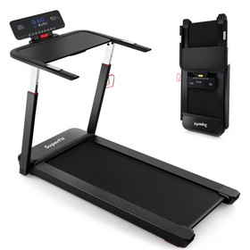 Costway 52837491 3HP Folding Treadmill with Adjustable Height and APP Control-Black