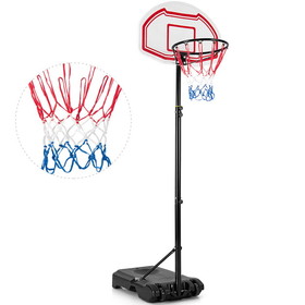 Costway 52973481 Height Adjustable Basketball Hoop with 2 Nets and Fillable Base