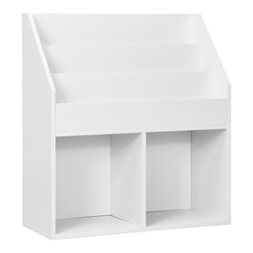 Costway 53014697 Kids Wooden Bookshelf Bookcase Children Toy Storage Cabinet Organizer White