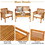 Costway 53028179 4 Pieces Outdoor Acacia Wood Sofa Furniture Set