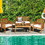 Costway 53028179 4 Pieces Outdoor Acacia Wood Sofa Furniture Set