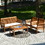 Costway 53028179 4 Pieces Outdoor Acacia Wood Sofa Furniture Set