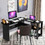 Costway 53678290 Modern L-Shaped Computer Desk with Shelves-Black