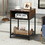 Costway 53860214 Industrial Nightstand End Side Table with Mesh Shelf