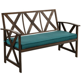 Costway 54268391 Outdoor Garden Bench with Detachable Sponge-Padded Cushion-Brown