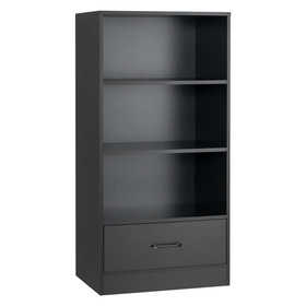 Costway 54328916 48 Inch Tall 4 Tiers Wood Bookcase with Drawer-Black