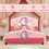 Costway 54720316 Kids Children Upholstered Platform Toddler Girl Pattern Bed