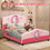 Costway 54720316 Kids Children Upholstered Platform Toddler Girl Pattern Bed