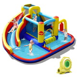 Costway 54807392 7-in-1 Inflatable Water Slide Water Park Kids Bounce Castle with 735W Air Blower