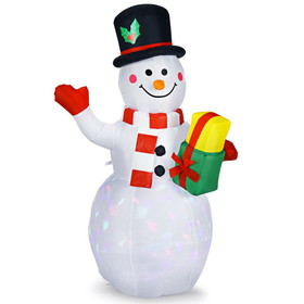 Costway 54912376 5 Feet Tall Snowman Inflatable Blow up Inflatable with Built-in Colorful LED Lights