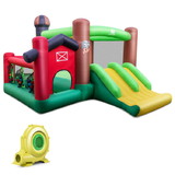 Costway 54968173 Farm Themed 6-in-1 Inflatable Castle with Trampoline and 735W Blower