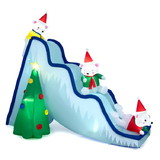 Costway 56012849 9 Feet Inflatable Polar Bear Slide Scene Decoration with LED Lights