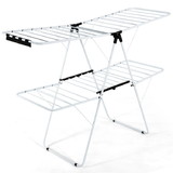 Costway 56941873 2-Level Foldable Clothes Drying Rack with Adjustable Gullwing