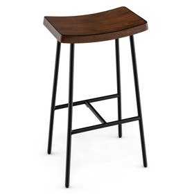 Costway 56943187 29'' Industrial Saddle Bar Stool with Metal Legs-29 inches