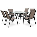Costway 56970214 7-Piece Patio Dining Set with 6 Stackable Chairs