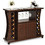 Costway 57109638 Rolling Buffet Sideboard Wooden Bar Storage Cabinet-Walnut
