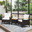 Costway 58194637 3 Pieces Patio Rattan Furniture Set with Removable Cushion