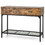 Costway 58316792 2 Drawers Industrial Console Table with Steel Frame for Small Space-Rustic Brown
