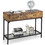 Costway 58316792 2 Drawers Industrial Console Table with Steel Frame for Small Space-Rustic Brown