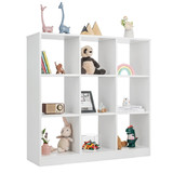 Costway 58467129 Modern 9-Cube Bookcase with 2 Anti-Tipping Kits for Books Toys Ornaments-White