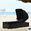 Costway 58912764 Outdoor Adjustable Cushioned Chaise Lounge Chair with Folding Canopy-Black