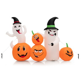 Costway 58921340 6 Feet Halloween Inflatable Pumpkins and Ghosts with LED Lights