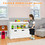 Costway 59102673 Kid Toy Storage Cabinet 3 Drawer Chest with Wheels Large Storage Cube Shelf