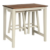 Costway 59126830 Counter Height Pub Table with 2 Saddle Bar Stools
