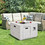 Costway 59136078 34 Inch Square Concrete Propane Fire Pit Table with Lava Rocks and Cover 50 000 BTU-Gray
