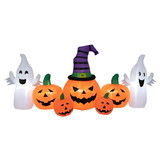 Costway 59370286 9 Feet Long Halloween Inflatable Pumpkins with 2 Ghosts