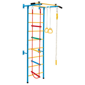 Costway 60297138 5 In 1 Kids Indoor Gym Playground Swedish Wall Ladder-Yellow