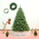 Costway 60924315 6 Feet Pre-Lit PVC Artificial Carolina Pine Tree with LED Lights