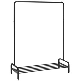 Costway 60924357 Heavy Duty Clothes Stand Rack with Top Rod and Lower Storage Shelf