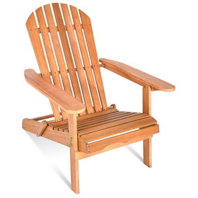 Costway 61325987 Eucalyptus Chair Foldable Outdoor Wood Lounger Chair