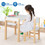 Costway 61394782 Kids Art Table and Chair Set with Drawer Paper Roll and 2 Markers-White